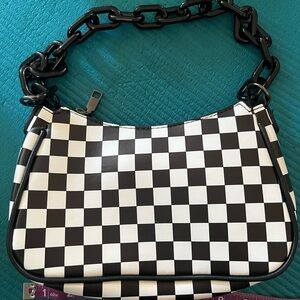 Checkered Black and White Women's Bag